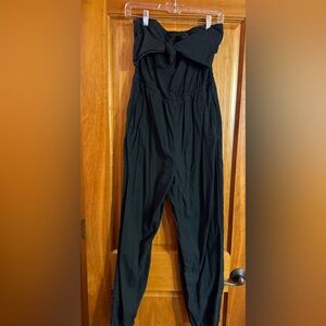 Aerie Black Strapless Jumpsuit